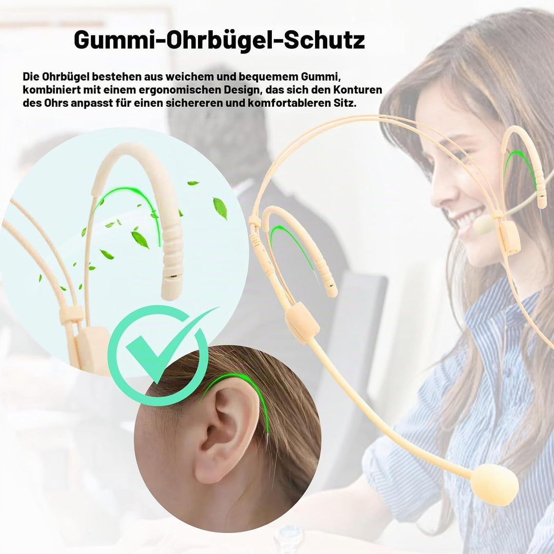 MICMXMO Einzigartiges Mikrofon mit Kopfbügel, kompatibel mit Shure kabellosem Sender, Omnidirektiona