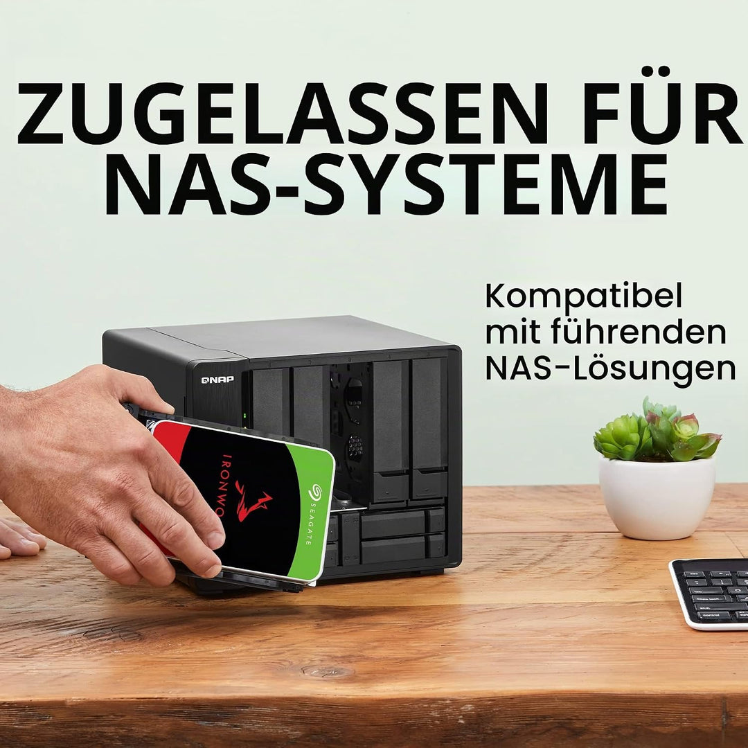 Seagate IronWolf 2 TB interne Festplatte NAS HDD, 3.5 Zoll, 5400 U/Min, CMR, 64 MB Cache, SATA 6 GB/