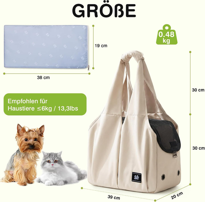ALLSOPETS Hundetasche für Kleine Hunde, Leichte Atmungsaktive Haustiertasche, Bequeme Katzentragetas
