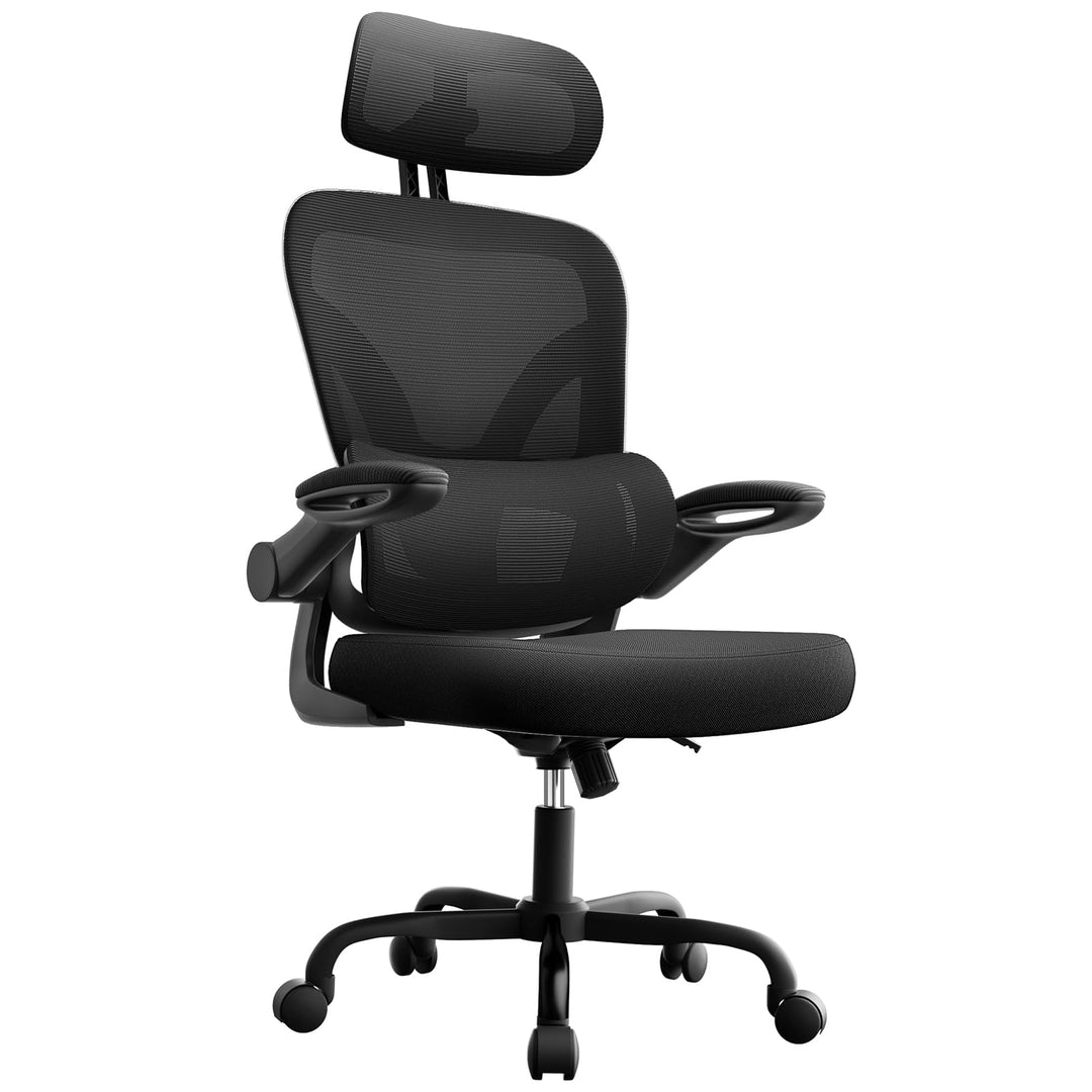 naspaluro Ergonomischer Bürostuhl mit Dynamischer Lordosenstütze, Schreibtischstuhl mit 3D-Kopfstütz
