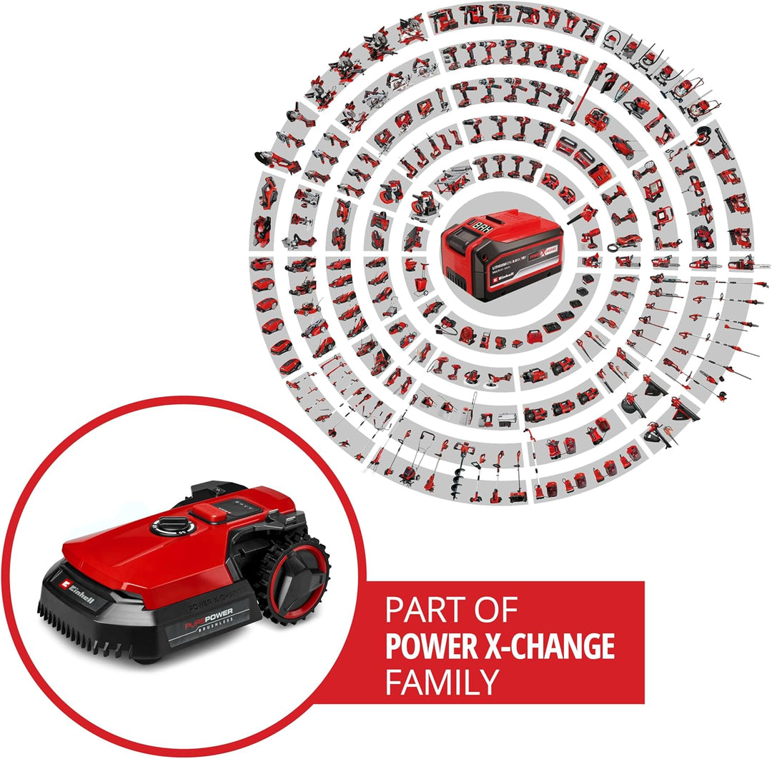 Einhell Mähroboter FREELEXO 500 Power X-Change (18 V, App-Steuerung, IPX5, Over-The-Air Updates via