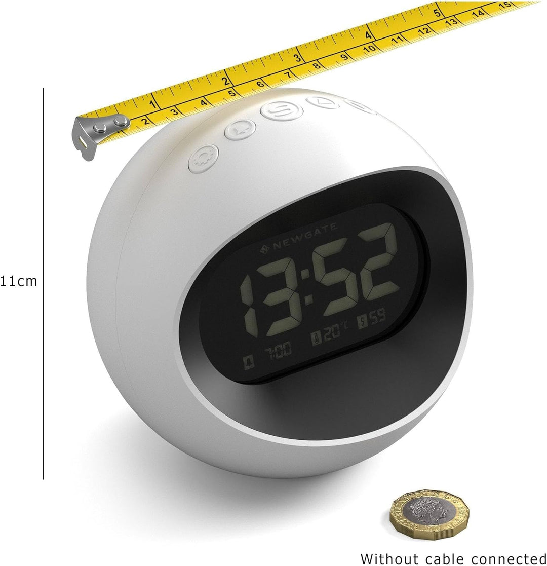NEWGATE® Digital Centre of The Earth Wecker (weiss mit schwarzem LCD-Display) White With Black Lcd D