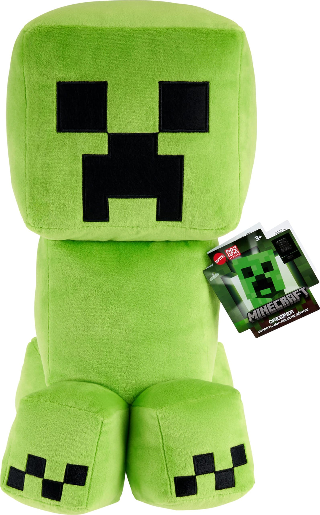 Mattel Massstabsgetreue, 50 cm grosse Minecraft Creeper Plüschfigur mit Pixeldesign und Details aus
