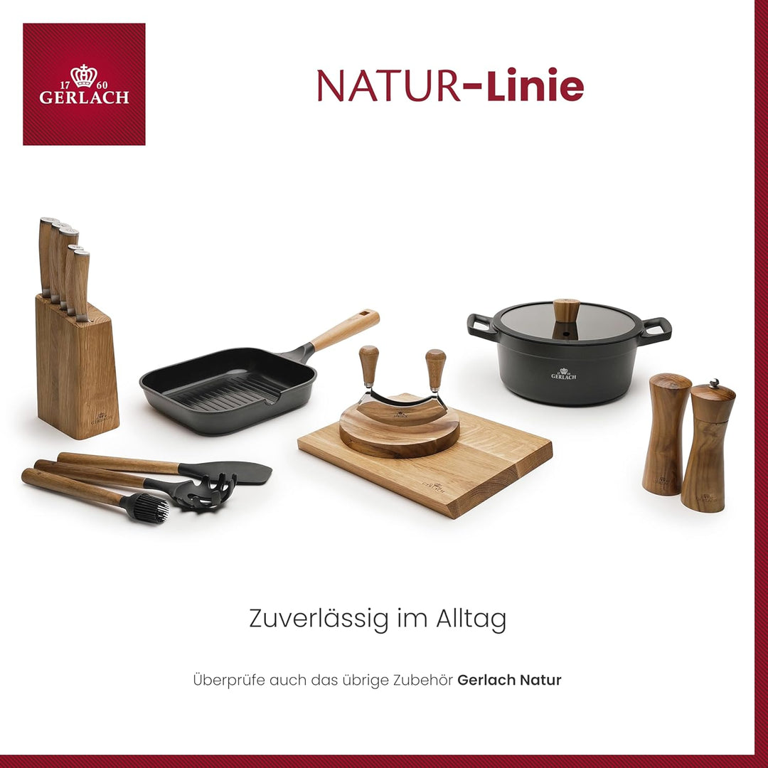Gerlach 1760 Topfset - 2 Töpfe 3 L 5 L - 1 Kasserolle 2 L - Emaille Topf - Alle Herdarten - Deckel a