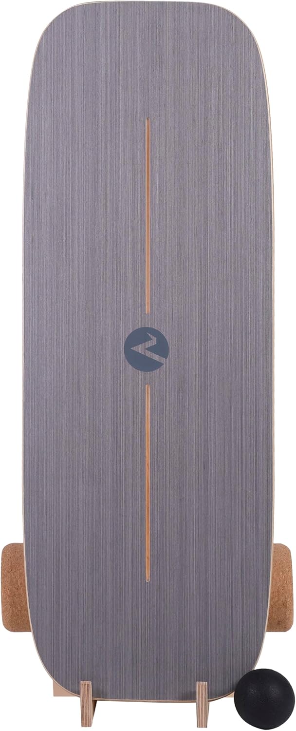Balance Board aus Holz in – mit abgerundeten Ecken – inkl. Rolle für Neuromuscular Response Training
