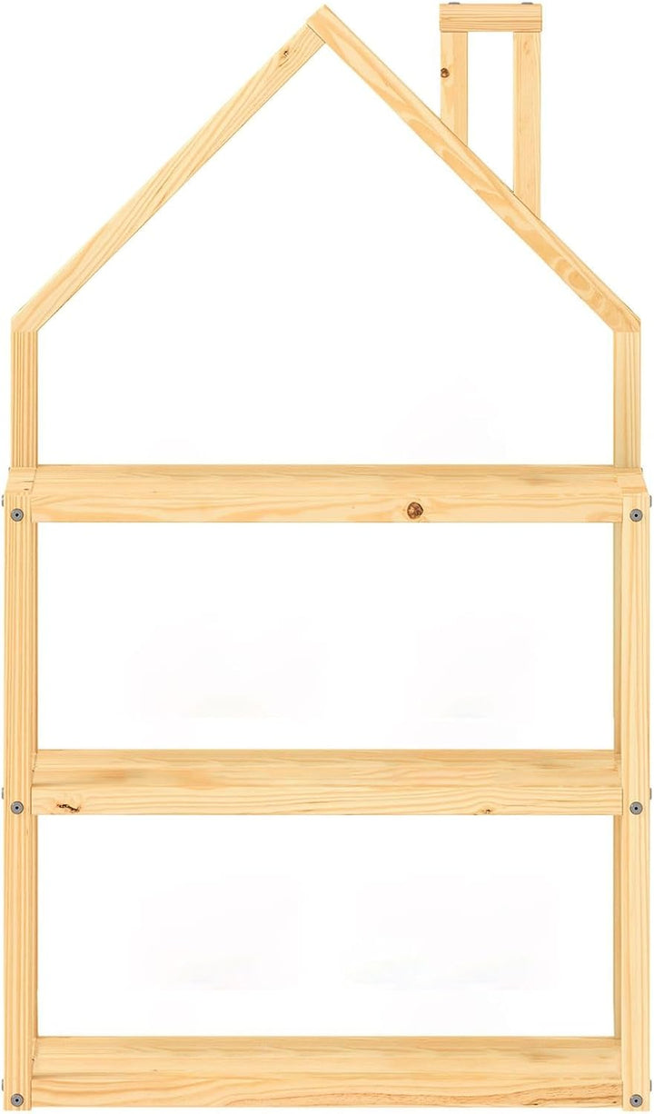 IDIMEX Kinderzimmer Regal LENISE in Hausform Natur - Kinderregal, Bücherregal, Massive Kiefer, 3 Abl