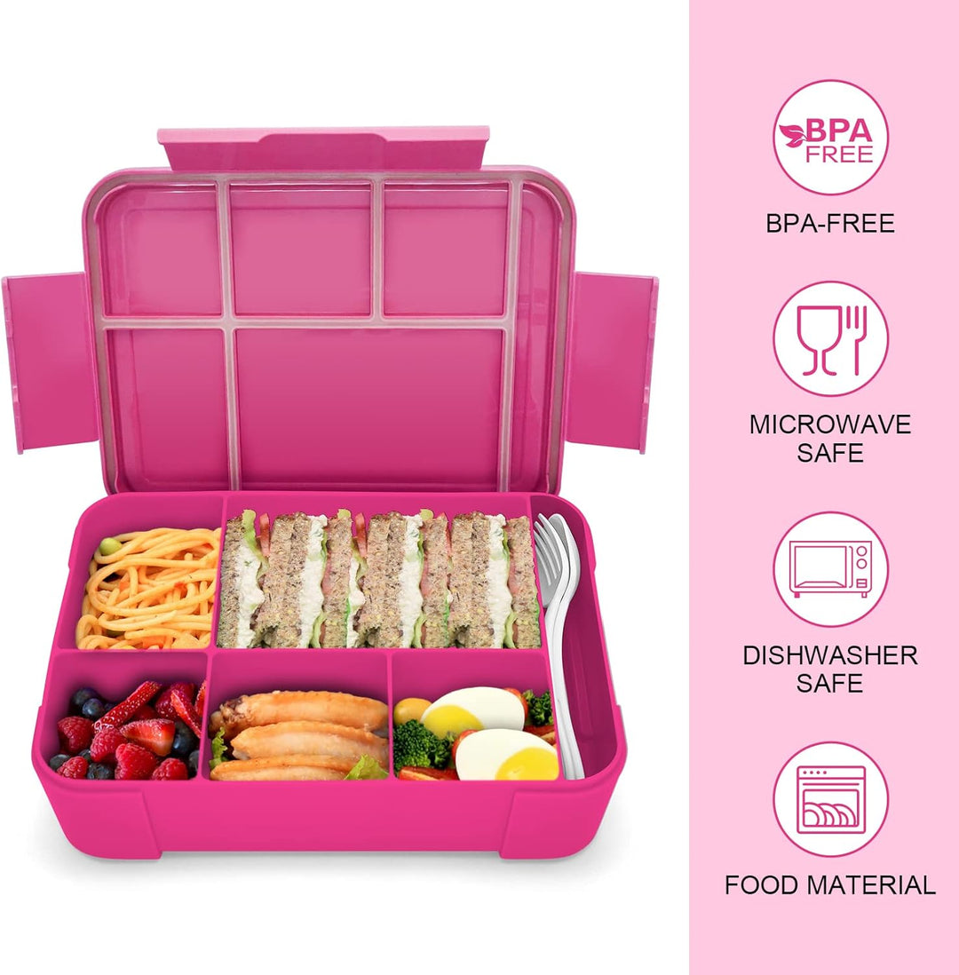 IJIAMY Brotdose Kinder mit Fächern, 1300ml Jausenbox Kinder, Auslaufsicher Bento Box, Lunchbox Kinde