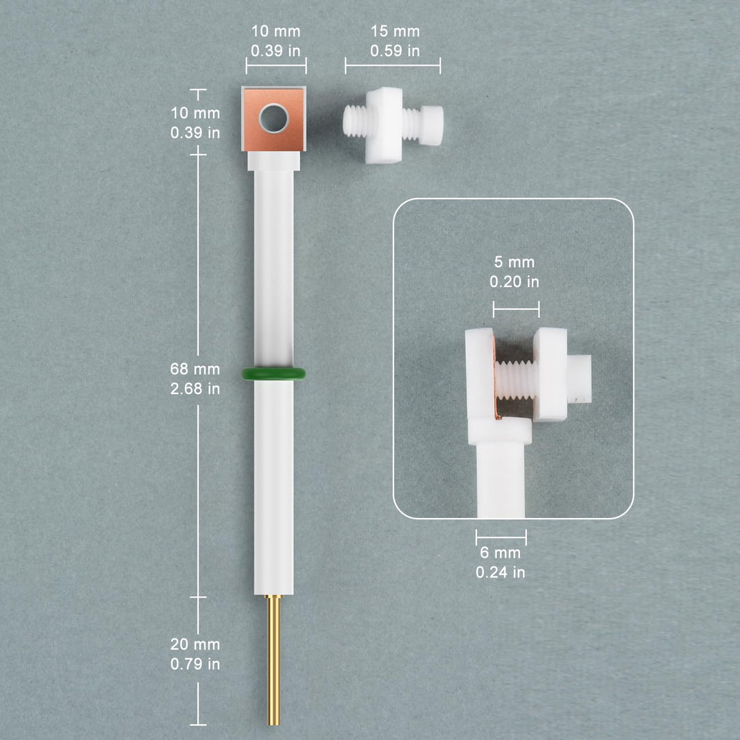 stonylab PTFE Kupfer Elektrodenhalter, Austauschbarer Mehrzweck Elektrodenhalter Clip mit 10 x 10 mm