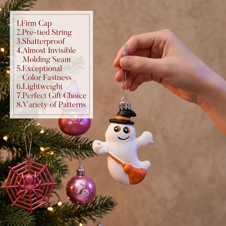 Valery Madelyn 40 Stücke Halloween Kugeln Ornamente (Rosa, Grün) | Freche Dekorative Bruchsichere Ha