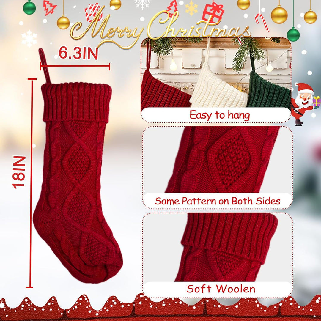Weihnachtsstrümpfe - Grosse Familienstrümpfe, gestrickte Urlaubsstrümpfe, Baumschmuck für Kamin Urla