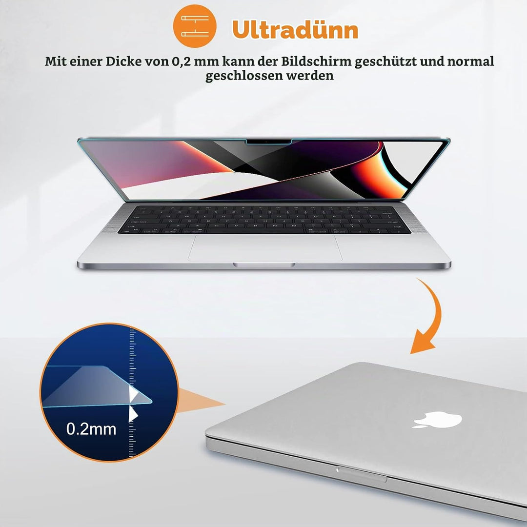 ProCase Schutzfolie für MacBook Pro 16,2 Zoll 2024 (M4) A3403/A3186, 9H Gehärtetes Glas für 16 Zoll