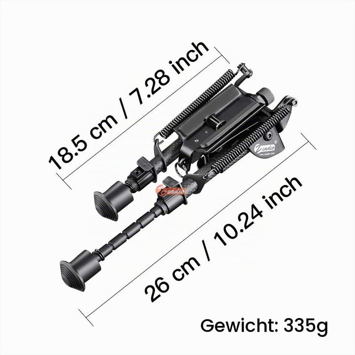 Zeadio Kohlefaser-Drehgelenk, schwenkbares Zweibein mit Sling-Halterung (6 "- 9")