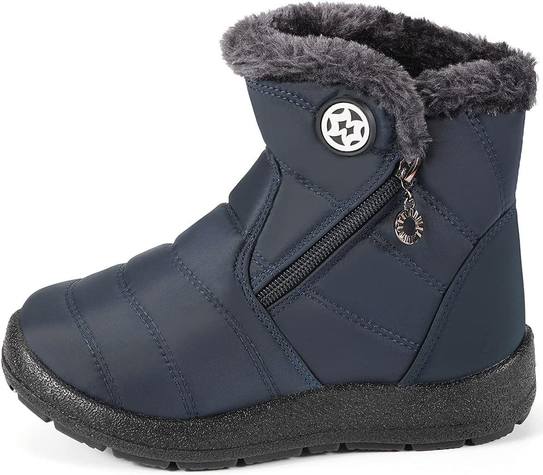 Kinder Winterschuhe Jungen Mädchen Winterstiefel Schneestiefel Wasserdicht Warm gefütterte Schlupfst
