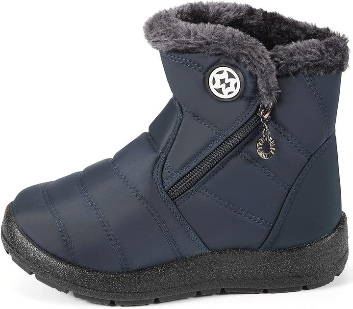 Kinder Winterschuhe Jungen Mädchen Winterstiefel Schneestiefel Wasserdicht Warm gefütterte Schlupfst