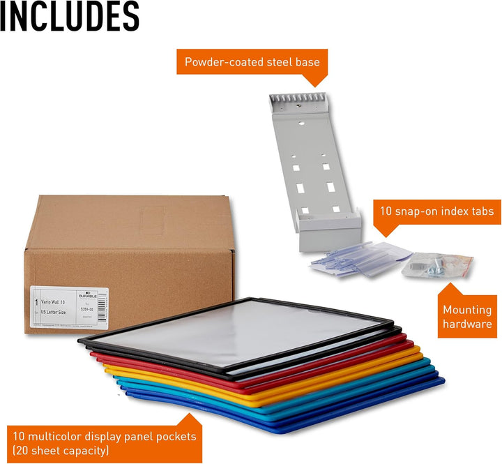 Durable Vario Design Referenzsystem, Polypropylen, schwarz, 10-Panel Assorted 10-Panel Assorted Wand