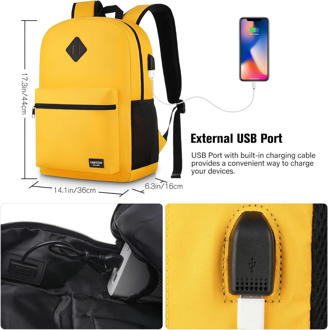 YAMTION Rucksack Laptop Damen,Schulrucksack Schultasche Mädchen Teenager Schulranzen für Schule Stud