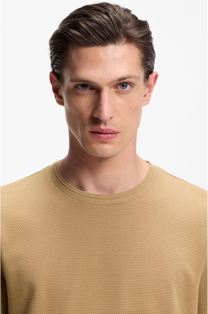 BOSS Herren Plain Short Sleeve Crewneck T-Shirt T-Shirt (1er Pack) XS Mittel Beige260, XS Mittel Bei