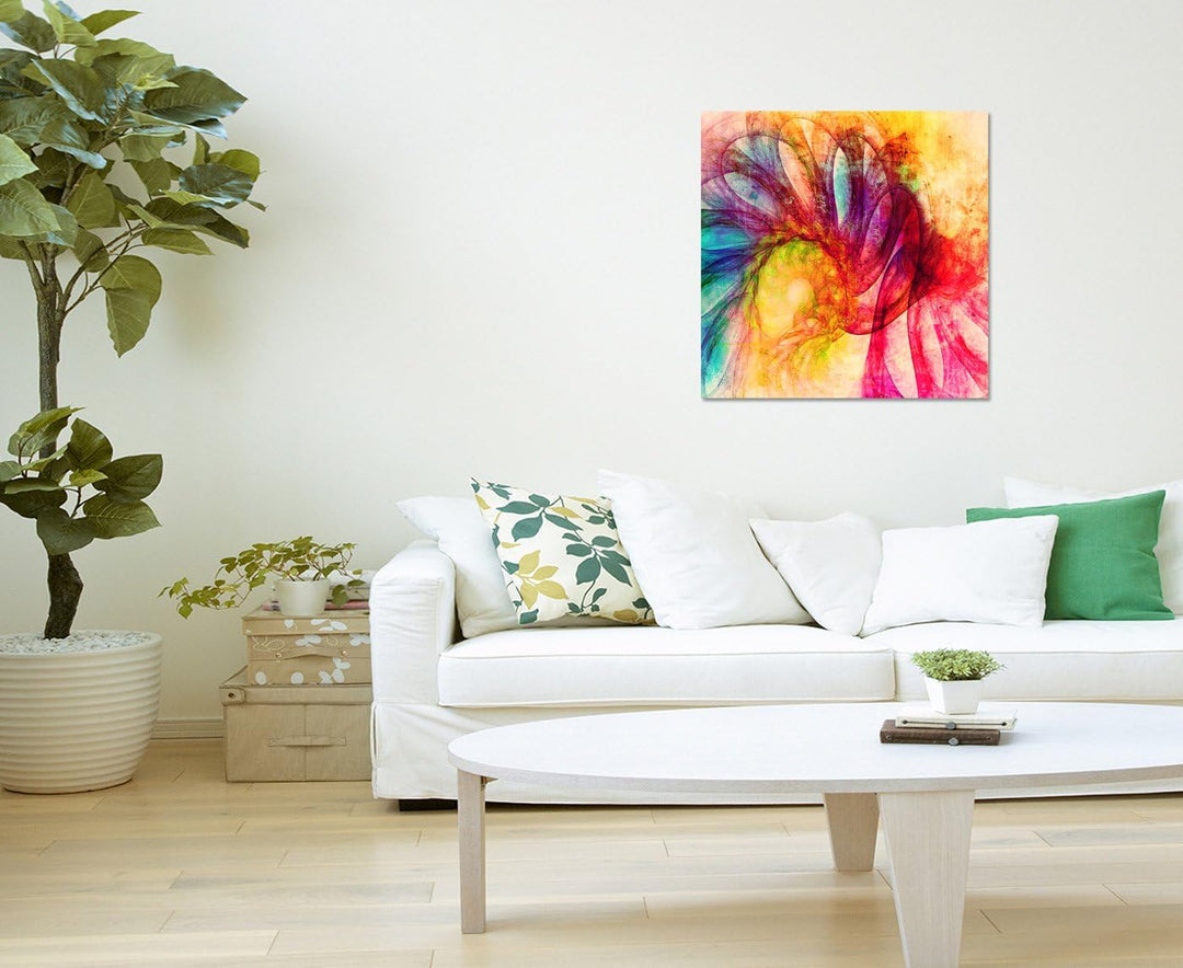Paul Sinus Art Modernes Wandbild Abstrakt047_60x60cm Abstrakte Kunst Kunstdruck auf Leinwand Zeitlos