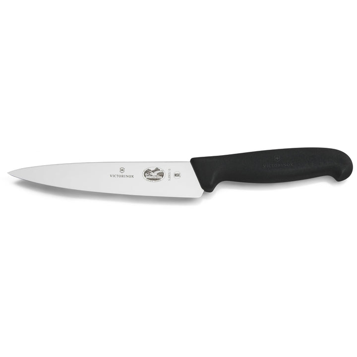 Victorinox Fibrox Kochmesser, Breites Universalmesser für Obst und Gemüse, 15 cm, Gerade Klinge, Sch