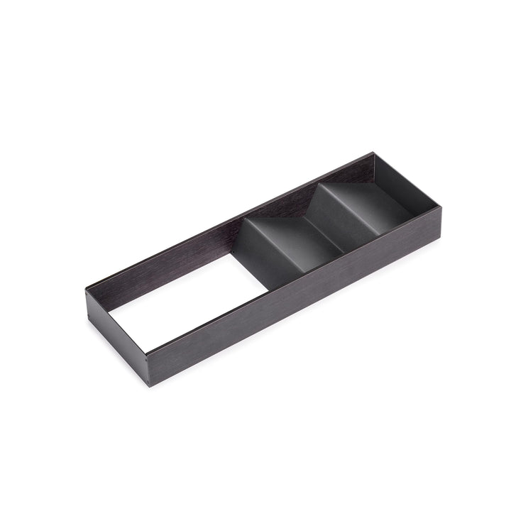 Emuca - schräger Organizer für Schublade, 150x470 mm, Grau anthrazit, Stahl und Holz Schräger Organi