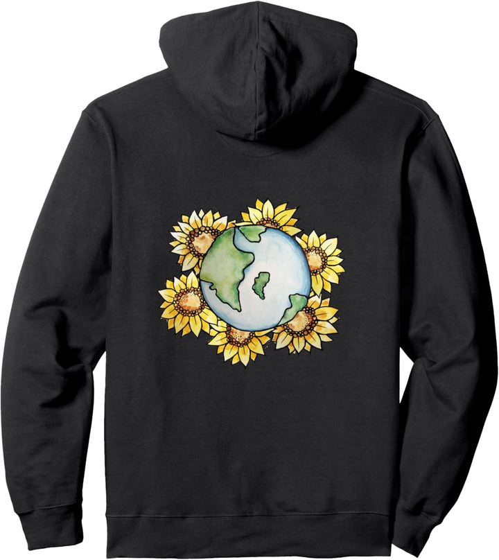 Earth Day Sunflowers Pullover Hoodie