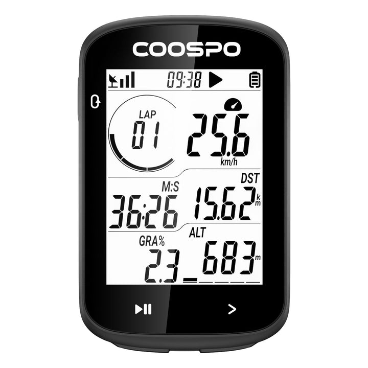 COOPSO CS300 Fahrradcomputer Kabellos, Fahrrad GPS Tacho mit 2,6-Zoll LCD, Bluetooth/ANT+ Ahrrad Com