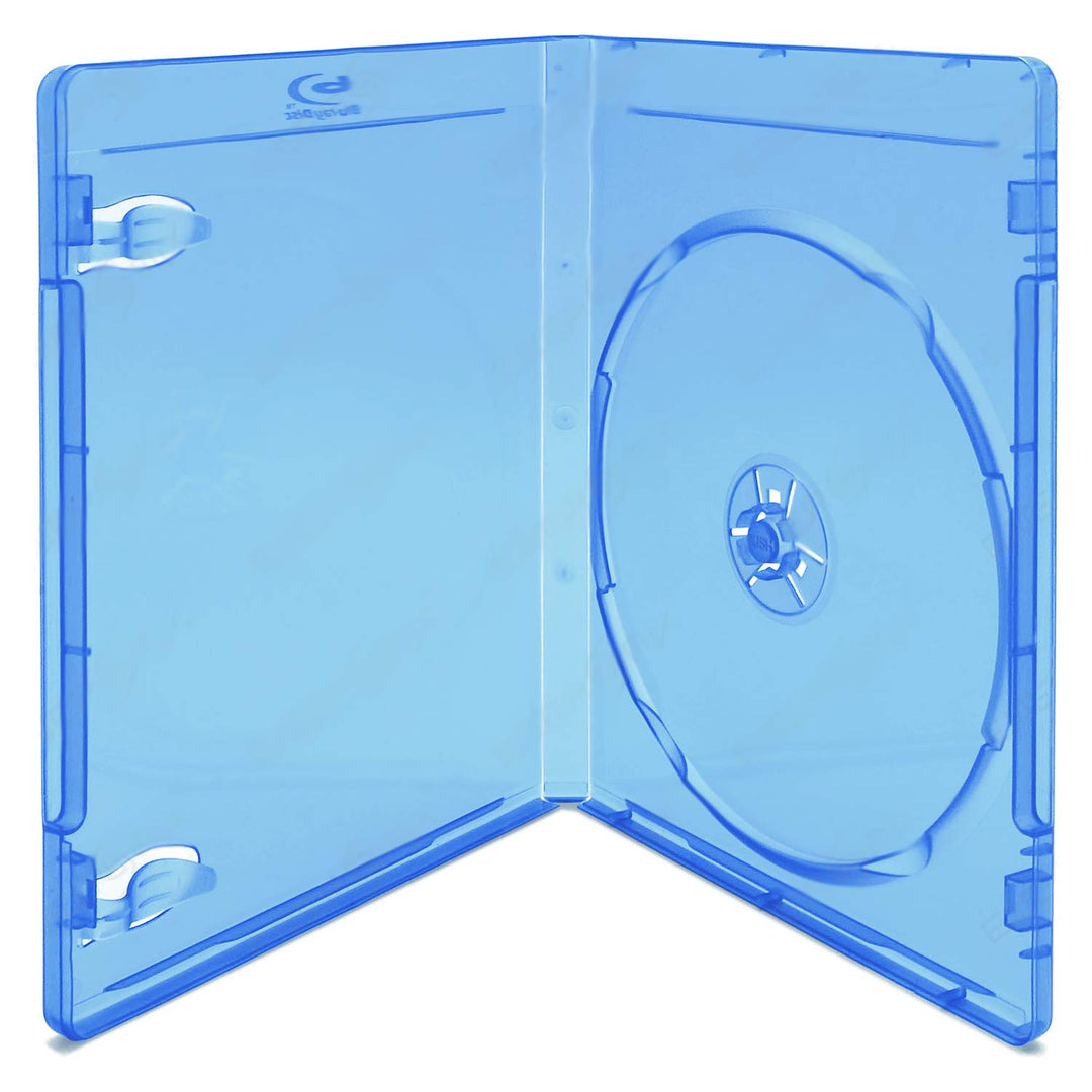 50 Blu-Ray Hüllen für je 1 Disc - Mit Logo blau-transparent im 50er-Pack