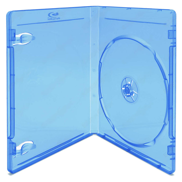 50 Blu-Ray Hüllen für je 1 Disc - Mit Logo blau-transparent im 50er-Pack