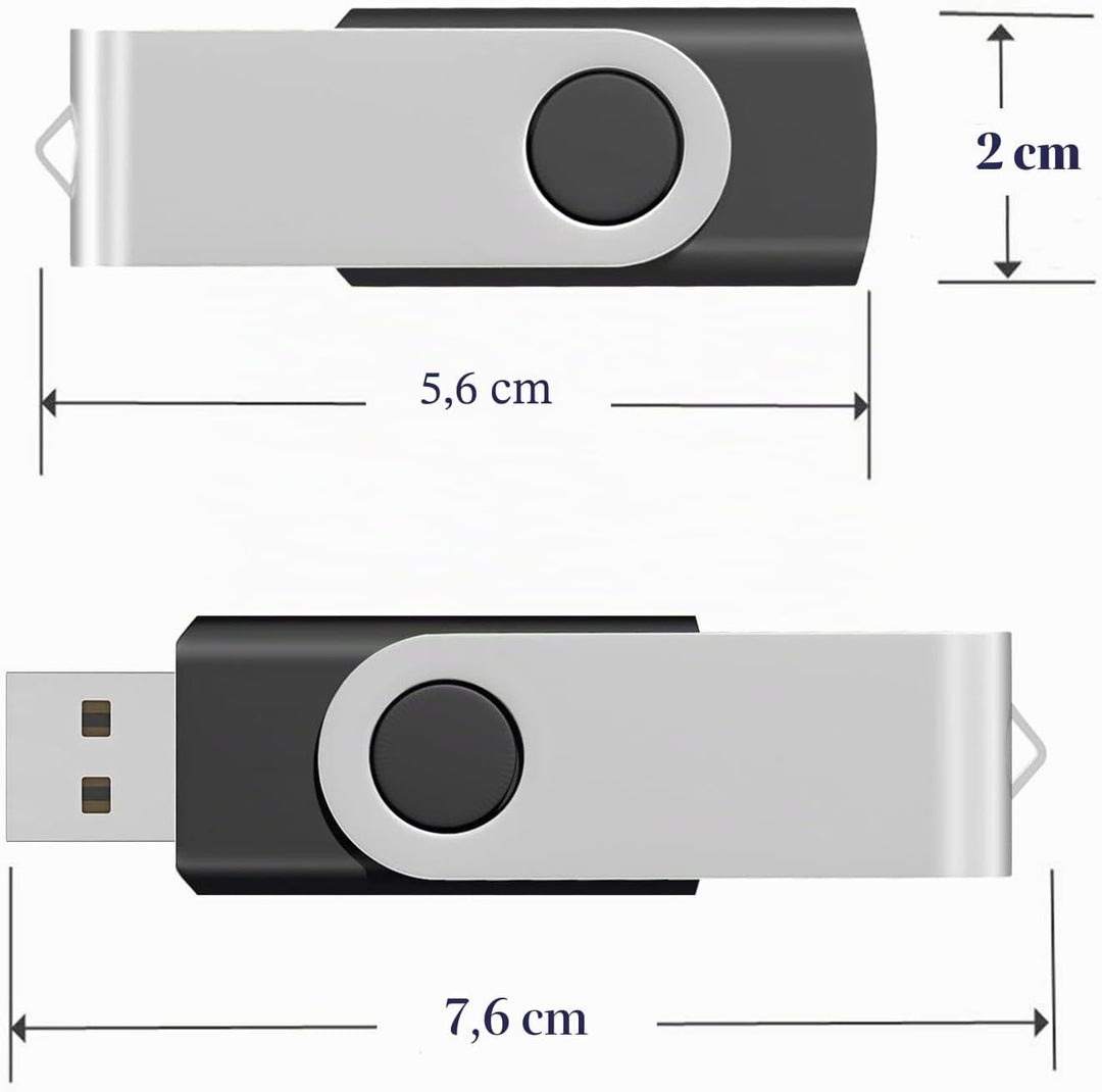 EASTBULL Einklappbarer 4GB USB 2.0 Transmemory Memory Stick, 10 stück Schwarz 4GB Schwarz, 4GB Schwa