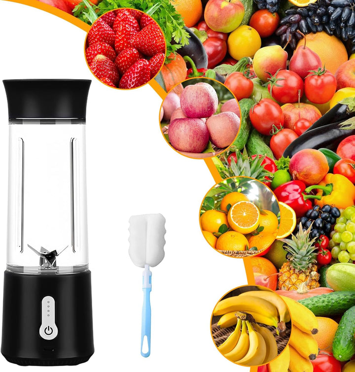 Vegena Smoothie Maker, Tragbarer Mixer 500mL, Blender, Schwarz Portable Blender, Wiederaufladbarer 4