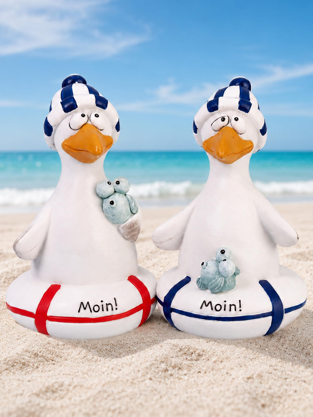 Pommerntraum® | 2er Set Dekomöwen Möwenfiguren Maritime Deko Möwen Vögel | Ostseedeko Nordseedeko Kü