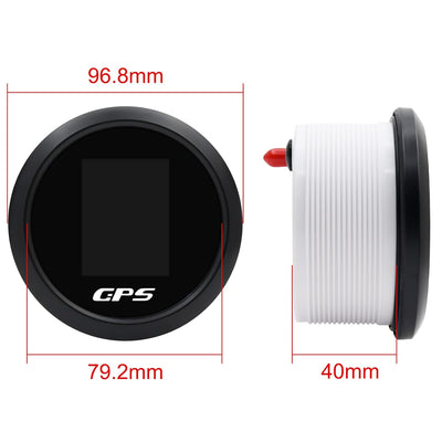 Geloo 85mm GPS Tachometer TFT einstellbar Mph Knoten Km/h Digitaler Geschwindigkeitsmesser Kilometer