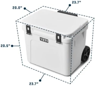YETI Roadie 60 Rollkühler mit einziehbarem Periskopgriff Weiss, Weiss