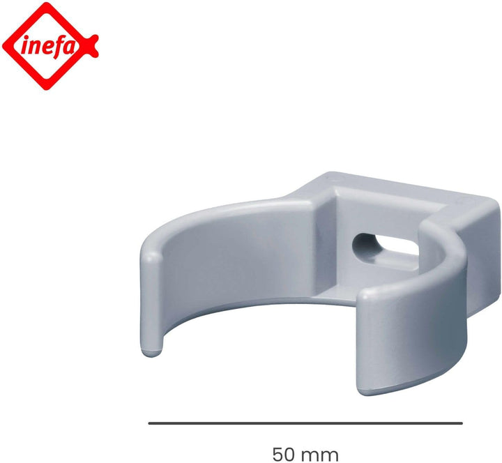 INEFA Rohrschelle Clip, PVC-U DN 50, 25 Stück Grau Fallrohrschelle, Dachrinnenzubehör, einfache Mont