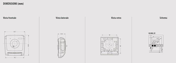 VEMER VE024600 KLIMA 2V - Mechanischer Raumthermostat für Gebläsekonvektoren, Heizungsthermostat, 2-