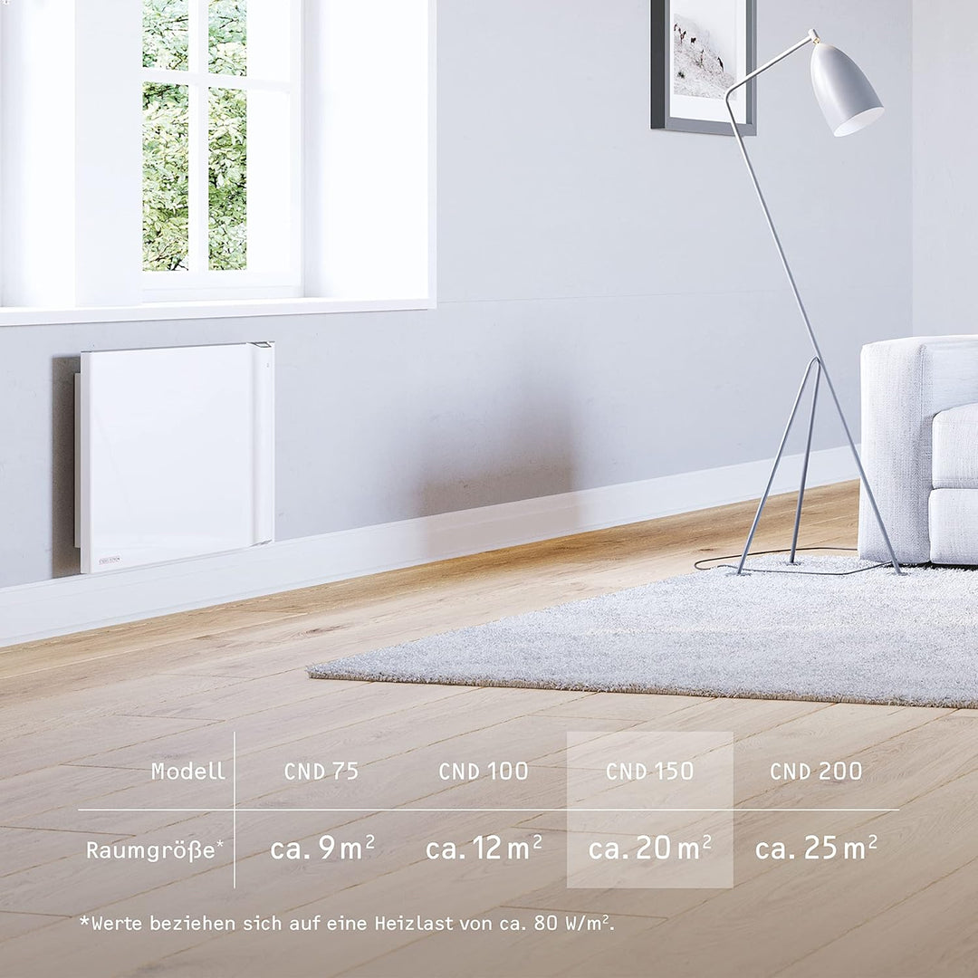 STIEBEL ELTRON Duo Wandkonvektor CND 150, 1,5 kW für ca. 20 m², LC-Display, Wochentimer, Elektroheiz