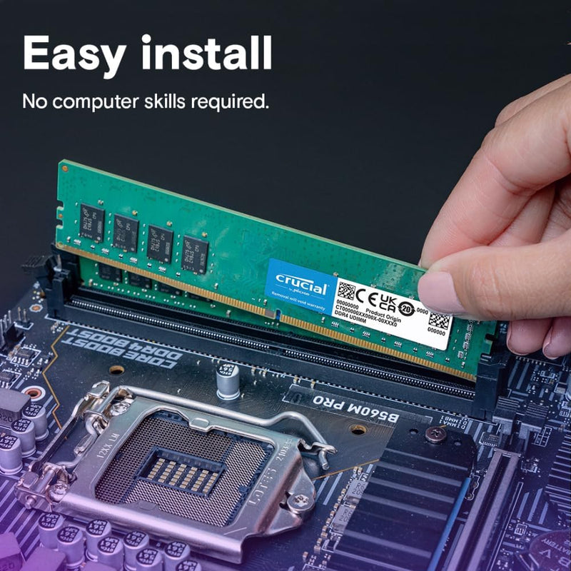 Crucial RAM 16GB DDR4 3200MHz CL22 (2933MHz oder 2666MHz) Desktop Arbeitsspeicher CT16G4DFRA32A 16GB