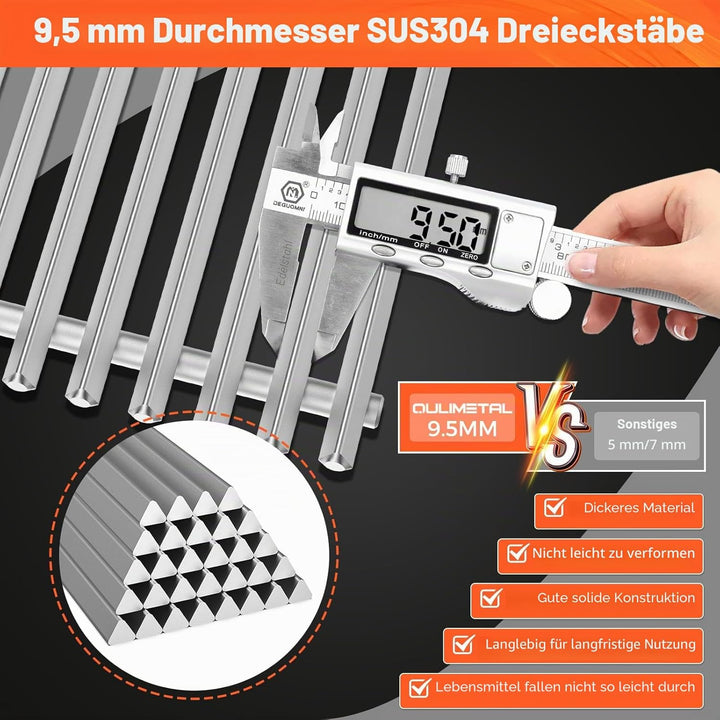 QuliMetal 47,6 x 33,7cm Edelstahl Grillroste 66095 für Weber Genesis II E-310, Genesis II LX E-340/S