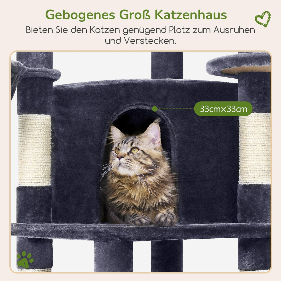 Globlazer Kratzbaum Grosse, Kratzbaum Stabil Passform Ecke mit Gross Katzenhaus 90° Sektor Gepolster