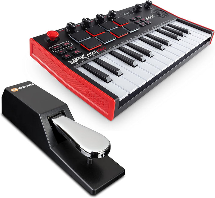 AKAI Professional MPK Mini Play MK3 - MIDI Keyboard Controller mit eingebautem Lautsprecher und Soun