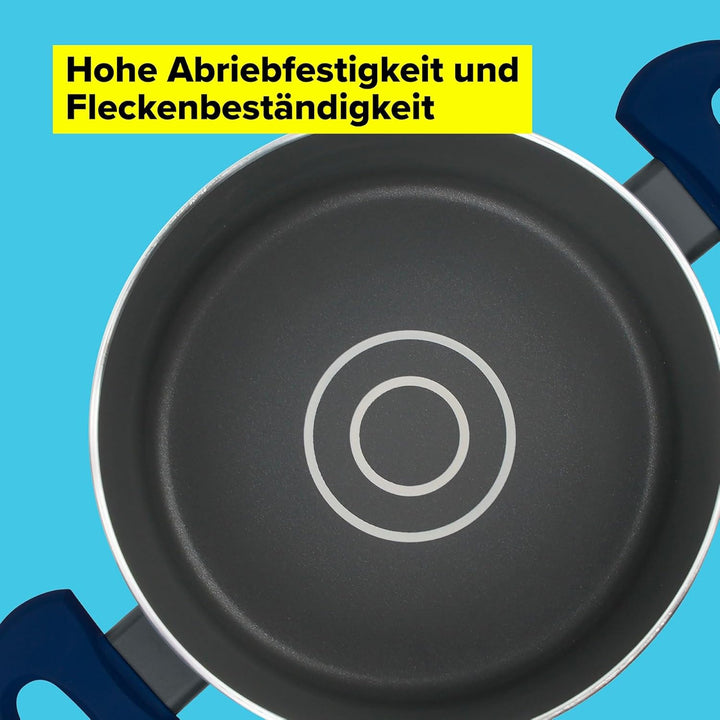 Tasty Antihaft-Kochtopf mit Glasdeckel und Öldosiersystem, 20cm, 3500ml – Gepresstes Aluminium, für