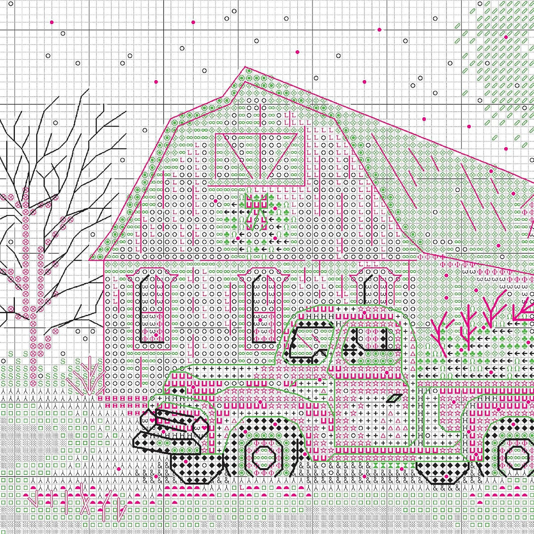 Dimensions 70-08998 Kreuzstich-Set Winter Farm Christmas, 45,7 x 15,2 cm, 14 Cnt. Blue Aida, 5 Stück