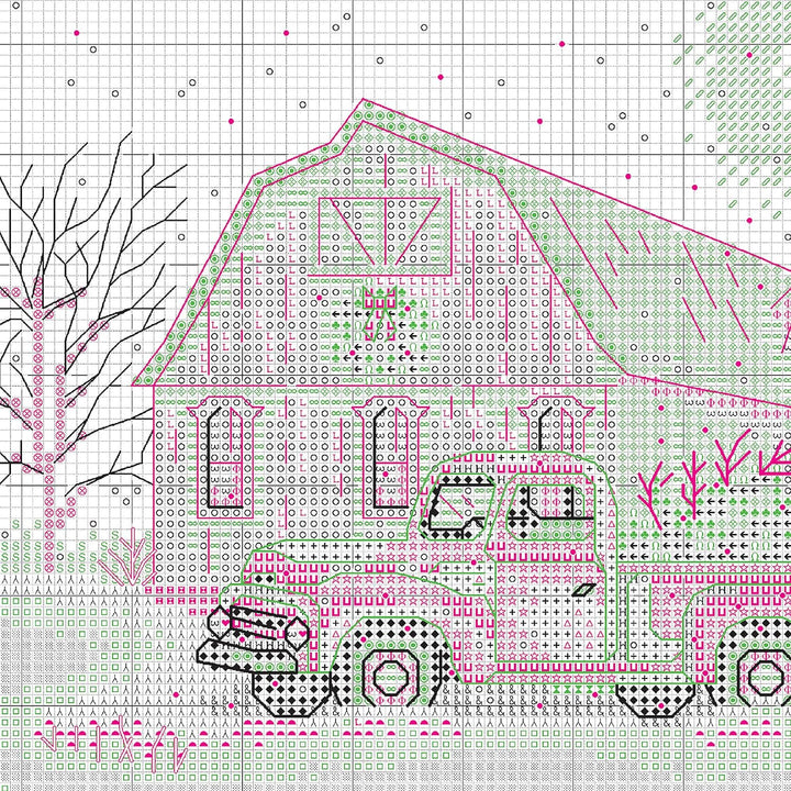 Dimensions 70-08998 Kreuzstich-Set Winter Farm Christmas, 45,7 x 15,2 cm, 14 Cnt. Blue Aida, 5 Stück