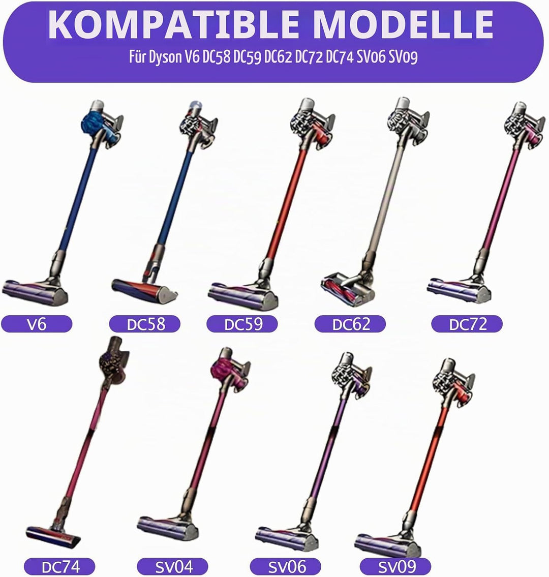 Bürste kompatibel für Dyson V6 DC58 DC59 DC62 DC72 DC74 SV04 SV06 SV09, Ersatzteile Bodendüse Zubehö