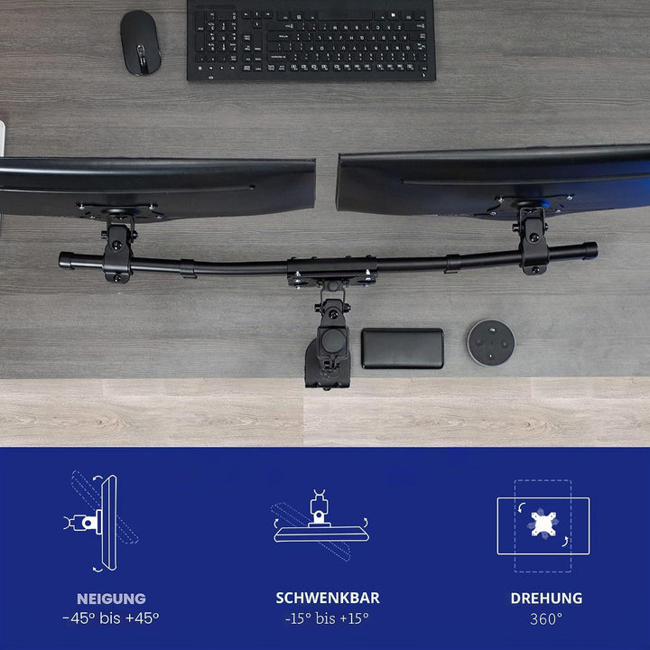VIVO Dual-VESA-Halterungsadapter, horizontale Montagehalterung für 2 Monitor-Bildschirme bis 68,6 cm