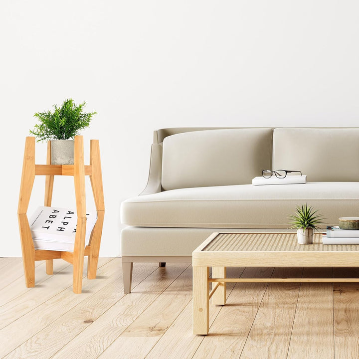 bayidun Pflanzenständer, Pflanzenhocker Holz Blumentopf Ständer, Verstellbare Blumenständer Holz, st