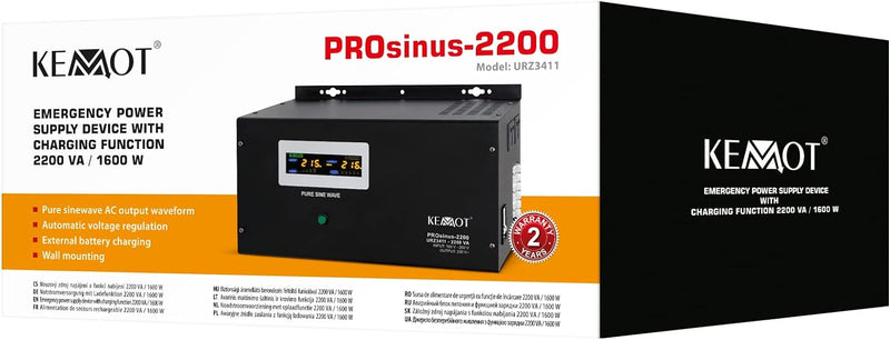 Notstromversorgung KEMOT PROsinus-1600 URZ3411 Wechselrichter reiner Sinus Ladefunktion 12V 230V 300