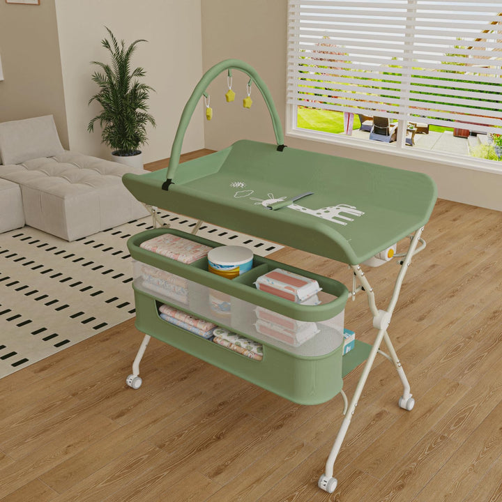 OHMG Baby Wickelkombi Mobiler Bade-Wickeltisch faltbar,klappbare Wickelkommode mobiler,Wickeltisch m