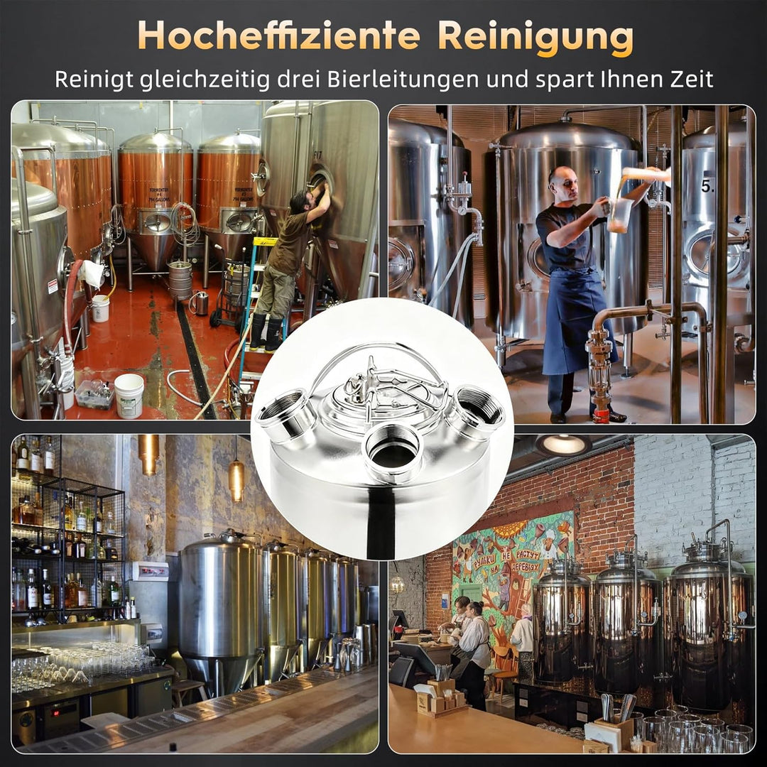 Bierreinigungsfass 10l, 3-Kopf Schankanlagen-Reinigungsset, EnthäLt A, G Und S Keg-Seil Mit Citronel