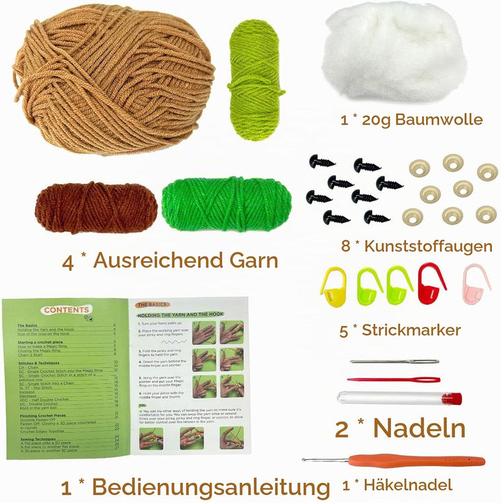 Juvanovo Capybara Häkelset für Anfänger, Capybara Stricken für Anfänger Set, Capybara Crochet set, C